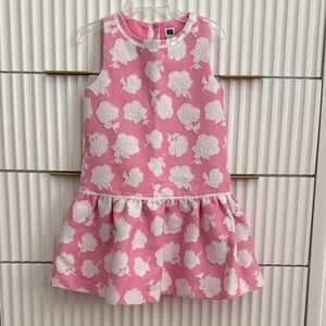 Janie and Jack Pink Dress with White Floral Appliqué